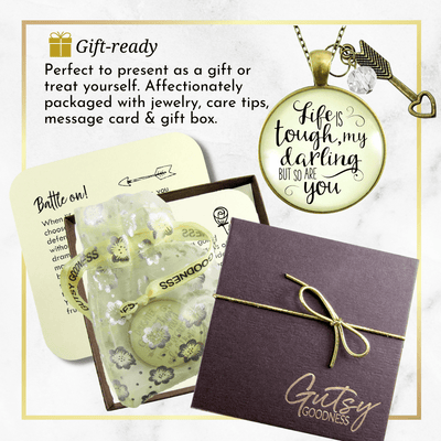 Gutsy Goodness Life is Tough My Darling Necklace Brave Quote Survivor Jewelry - Gutsy Goodness Handmade Jewelry;Life Is Tough My Darling Necklace Brave Quote Survivor Jewelry - Gutsy Goodness Handmade Jewelry Gifts