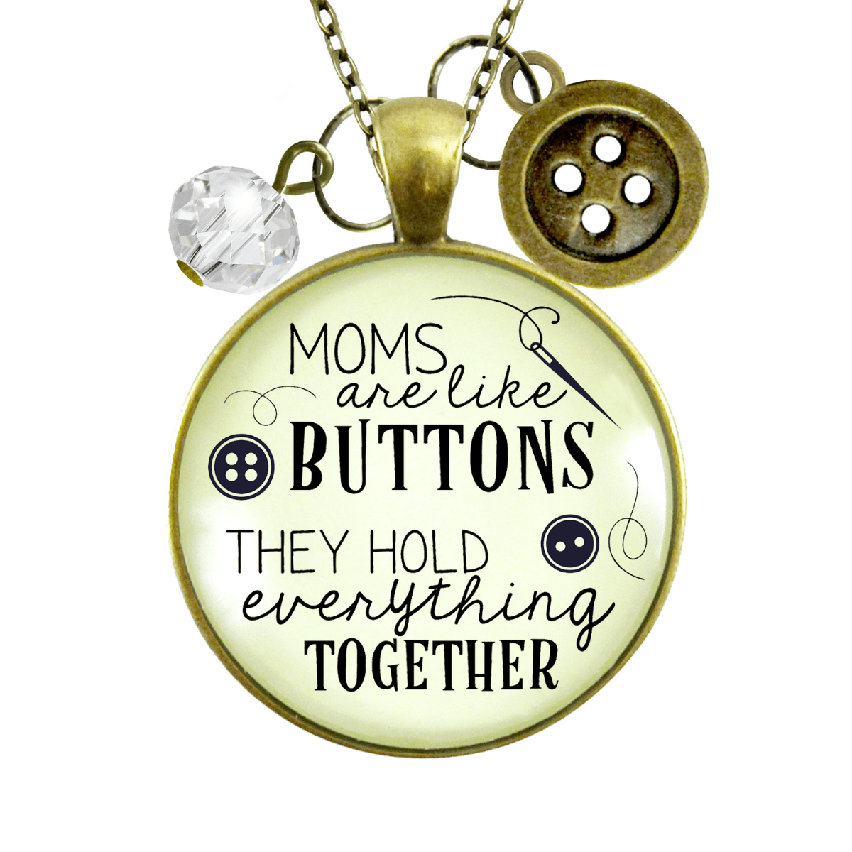 Gutsy Goodness Family Necklace Moms Like Buttons Mother Seamstress Jewelry Charm - Gutsy Goodness Handmade Jewelry;Family Necklace Moms Like Buttons Mother Seamstress Jewelry Charm - Gutsy Goodness Handmade Jewelry Gifts