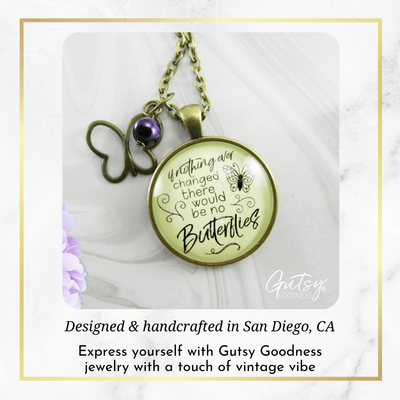 Gutsy Goodness Butterfly Necklace If Nothing Changed Inspire Word Butterfly Charm Purple Bead - Gutsy Goodness Handmade Jewelry;Butterfly Necklace If Nothing Changed Inspire Word Butterfly Charm Purple Bead - Gutsy Goodness Handmade Jewelry Gifts