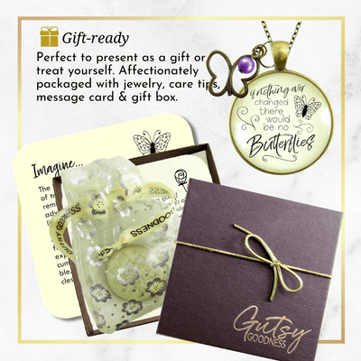 Gutsy Goodness Butterfly Necklace If Nothing Changed Inspire Word Butterfly Charm Purple Bead - Gutsy Goodness Handmade Jewelry;Butterfly Necklace If Nothing Changed Inspire Word Butterfly Charm Purple Bead - Gutsy Goodness Handmade Jewelry Gifts