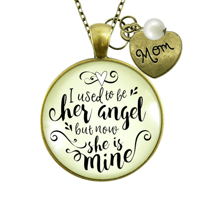 Gutsy Goodness Mom Memorial Necklace Used to be Her Angel Mother Remembrance Jewelry Gift - Gutsy Goodness;Mom Memorial Necklace Used To Be Her Angel Mother Remembrance Jewelry Gift - Gutsy Goodness Handmade Jewelry Gifts