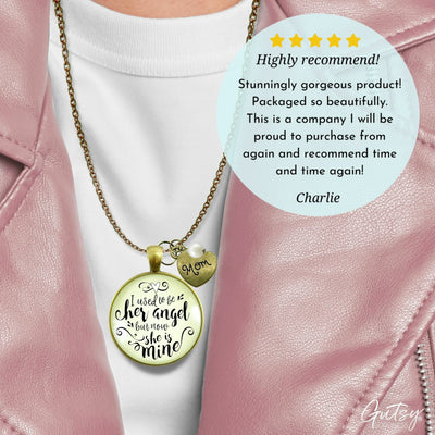 Gutsy Goodness Mom Memorial Necklace Used to be Her Angel Mother Remembrance Jewelry Gift - Gutsy Goodness;Mom Memorial Necklace Used To Be Her Angel Mother Remembrance Jewelry Gift - Gutsy Goodness Handmade Jewelry Gifts
