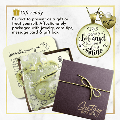 Gutsy Goodness Mom Memorial Necklace Used to be Her Angel Mother Remembrance Jewelry Gift - Gutsy Goodness;Mom Memorial Necklace Used To Be Her Angel Mother Remembrance Jewelry Gift - Gutsy Goodness Handmade Jewelry Gifts
