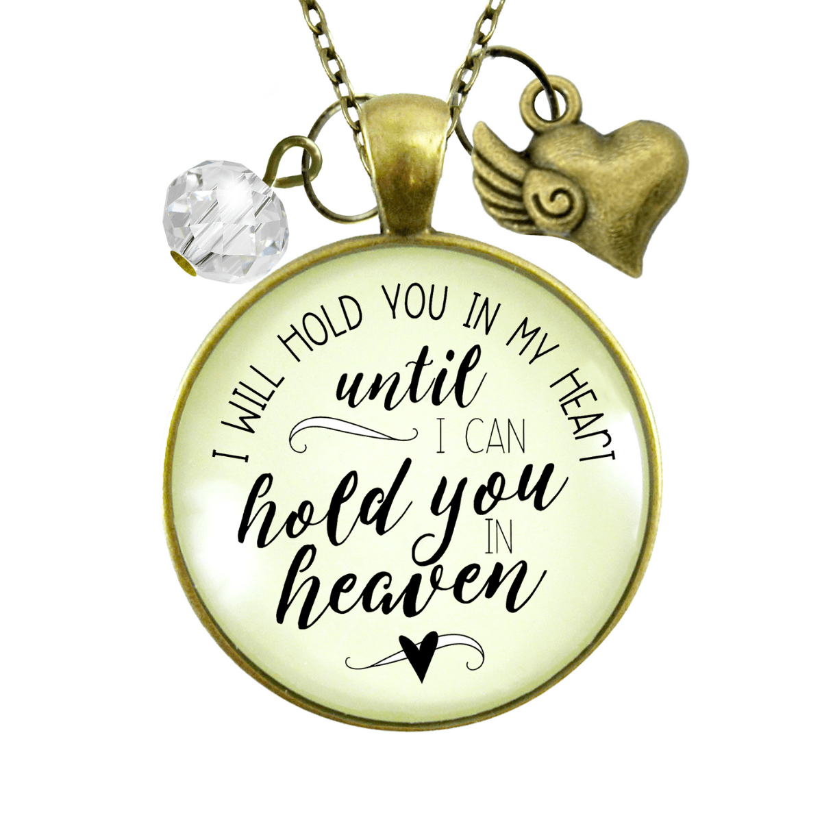 Gutsy Goodness Memorial Necklace Hold You in Heart Until Heaven Remembrance Jewelry - Gutsy Goodness Handmade Jewelry;Memorial Necklace Hold You In Heart Until Heaven Remembrance Jewelry - Gutsy Goodness Handmade Jewelry Gifts