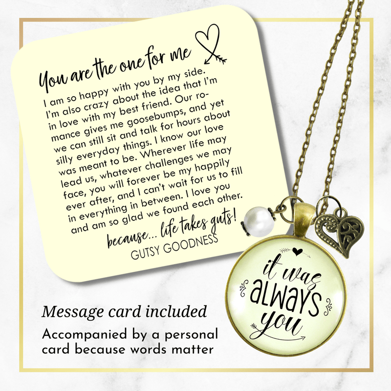 Gutsy Goodness It Was Always You Love Necklace Romantic Jewelry Heart Charm - Gutsy Goodness Handmade Jewelry;It Was Always You Love Necklace Romantic Jewelry Heart Charm - Gutsy Goodness Handmade Jewelry Gifts