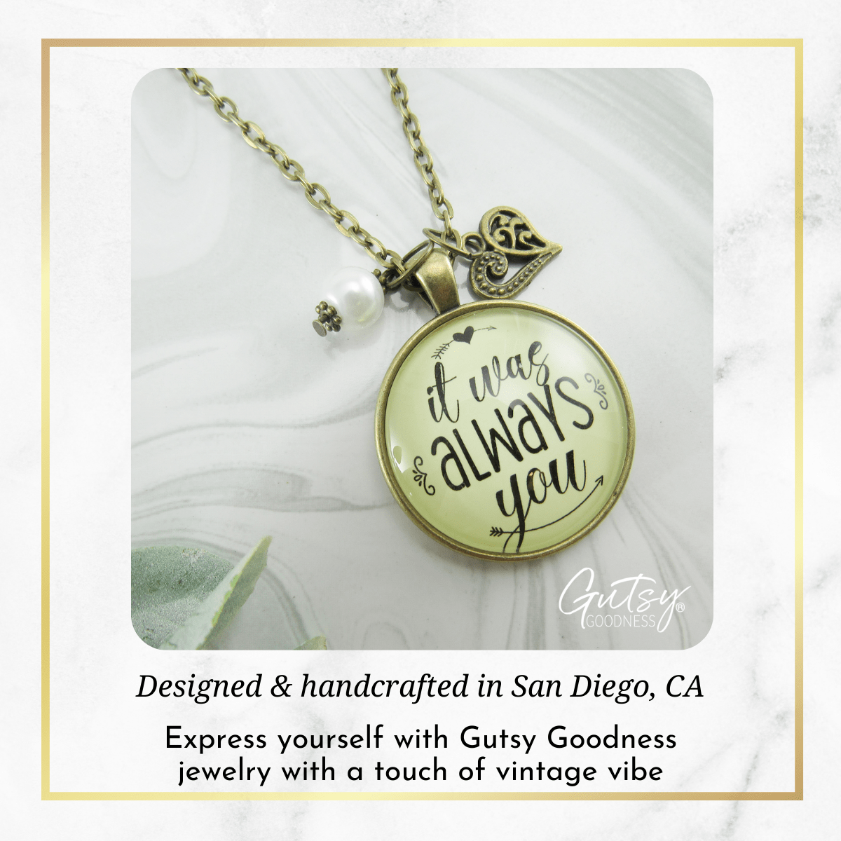 Gutsy Goodness It Was Always You Love Necklace Romantic Jewelry Heart Charm - Gutsy Goodness Handmade Jewelry;It Was Always You Love Necklace Romantic Jewelry Heart Charm - Gutsy Goodness Handmade Jewelry Gifts