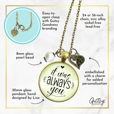Gutsy Goodness It Was Always You Love Necklace Romantic Jewelry Heart Charm - Gutsy Goodness Handmade Jewelry;It Was Always You Love Necklace Romantic Jewelry Heart Charm - Gutsy Goodness Handmade Jewelry Gifts