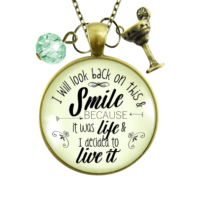 Gutsy Goodness Margarita Necklace I Will Look Back Smile Hipster Style Quote Jewelry - Gutsy Goodness;Margarita Necklace I Will Look Back Smile Hipster Style Quote Jewelry - Gutsy Goodness Handmade Jewelry Gifts