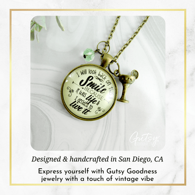 Gutsy Goodness Margarita Necklace I Will Look Back Smile Hipster Style Quote Jewelry - Gutsy Goodness;Margarita Necklace I Will Look Back Smile Hipster Style Quote Jewelry - Gutsy Goodness Handmade Jewelry Gifts