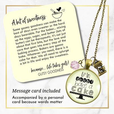 Gutsy Goodness Baker Necklace If in Doubt Make Cake Pastry Foodie Lover Womens Gift Jewelry - Gutsy Goodness;Baker Necklace If In Doubt Make Cake Pastry Foodie Lover Womens Gift Jewelry - Gutsy Goodness Handmade Jewelry Gifts