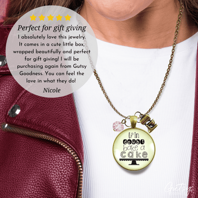Gutsy Goodness Baker Necklace If in Doubt Make Cake Pastry Foodie Lover Womens Gift Jewelry - Gutsy Goodness;Baker Necklace If In Doubt Make Cake Pastry Foodie Lover Womens Gift Jewelry - Gutsy Goodness Handmade Jewelry Gifts