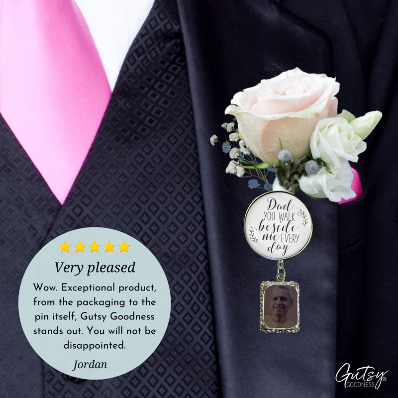 Wedding Memorial Boutonniere Pin Photo Frame Missing You Today For Men -  Gutsy Goodness