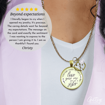 Gutsy Goodness Sister in Law Necklace Marriage Family Quote Wedding Jewelry Gift - Gutsy Goodness Handmade Jewelry;Sister In Law Necklace Marriage Family Quote Wedding Jewelry Gift - Gutsy Goodness Handmade Jewelry Gifts