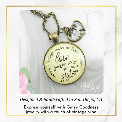 Gutsy Goodness Sister in Law Necklace Marriage Family Quote Wedding Jewelry Gift - Gutsy Goodness Handmade Jewelry;Sister In Law Necklace Marriage Family Quote Wedding Jewelry Gift - Gutsy Goodness Handmade Jewelry Gifts
