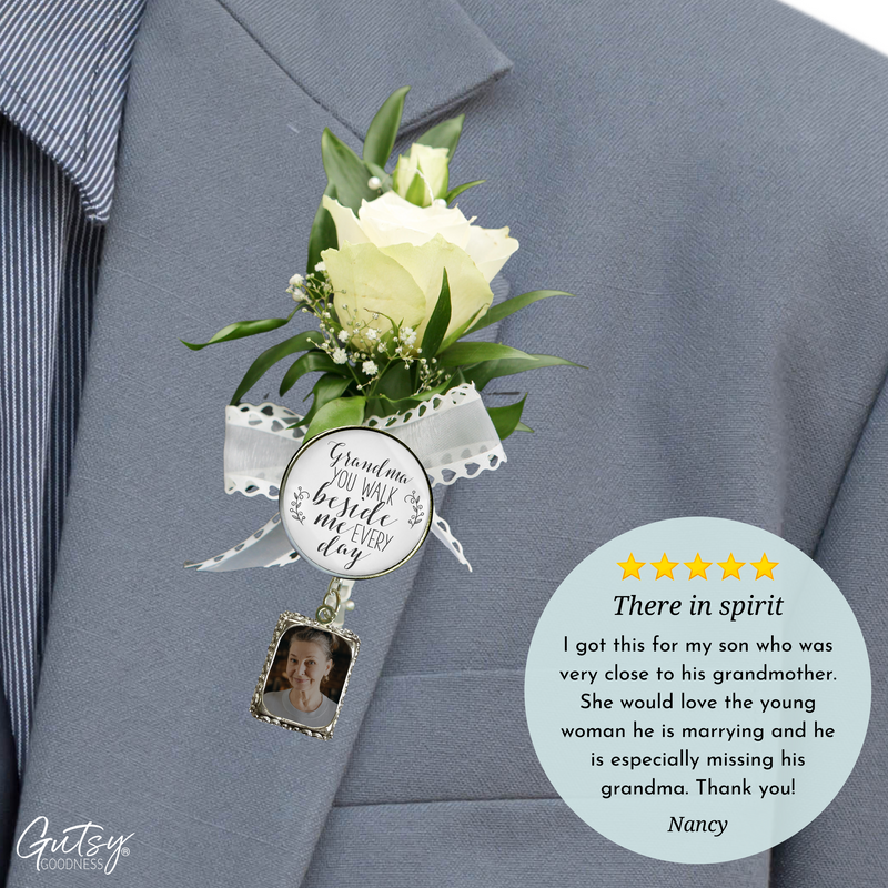 Wedding Memorial Boutonniere Pin Photo Frame Missing You Today For Men -  Gutsy Goodness