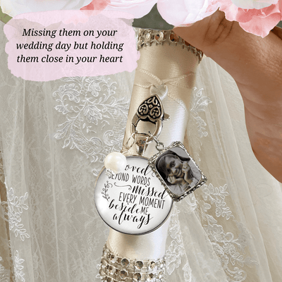 Loved Beyond Words, Missed Every Moment, Beside Me Always - SILVER - WHITE - BLUE BEAD - 1 FRAME