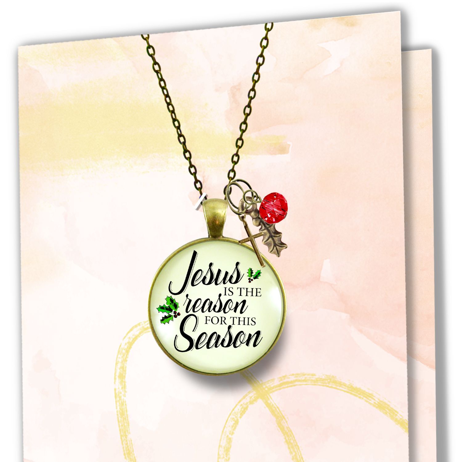 Christmas Necklace Jesus is Reason for The Season Holiday Inspired Gift Jewelry