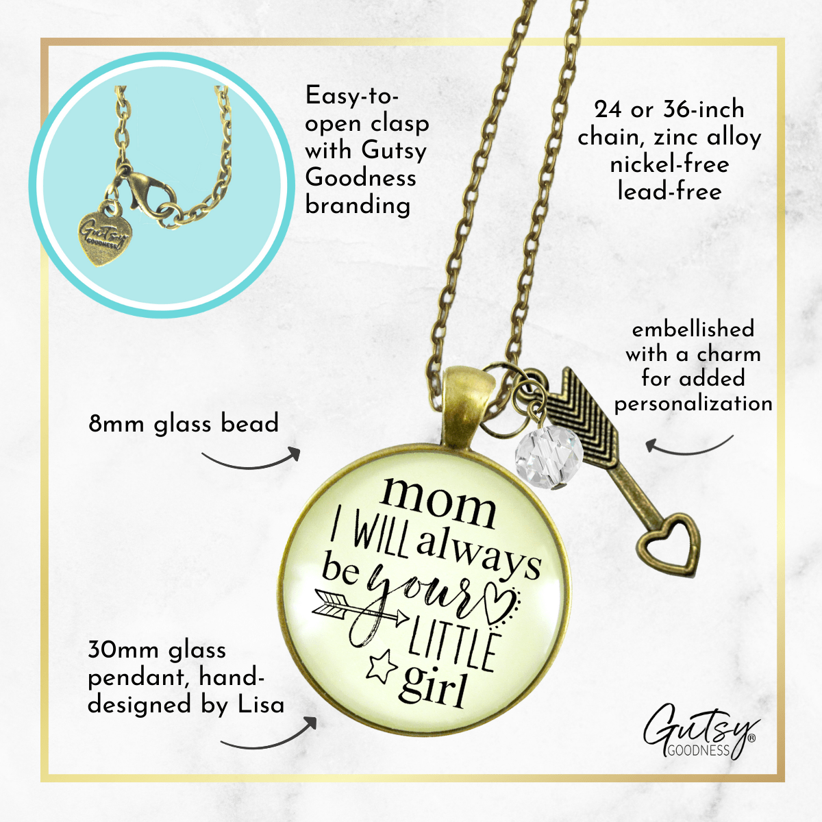 Gutsy Goodness To My Mom Necklace Always Be Daughter Meaningful Heartfelt Mother Jewelry Gift - Gutsy Goodness Handmade Jewelry;To My Mom Necklace Always Be Daughter Meaningful Heartfelt Mother Jewelry Gift - Gutsy Goodness Handmade Jewelry Gifts