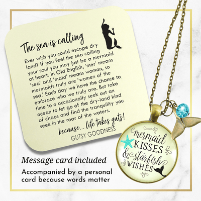 Gutsy Goodness Mermaid Tail Necklace Kisses Starfish Wishes Beach BFF Nautical Sea Gift Jewelry - Gutsy Goodness Handmade Jewelry;Mermaid Tail Necklace Kisses Starfish Wishes Beach Bff Nautical Sea Gift Jewelry - Gutsy Goodness Handmade Jewelry Gifts