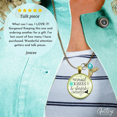 Gutsy Goodness Mermaid Tail Necklace Kisses Starfish Wishes Beach BFF Nautical Sea Gift Jewelry - Gutsy Goodness Handmade Jewelry;Mermaid Tail Necklace Kisses Starfish Wishes Beach Bff Nautical Sea Gift Jewelry - Gutsy Goodness Handmade Jewelry Gifts