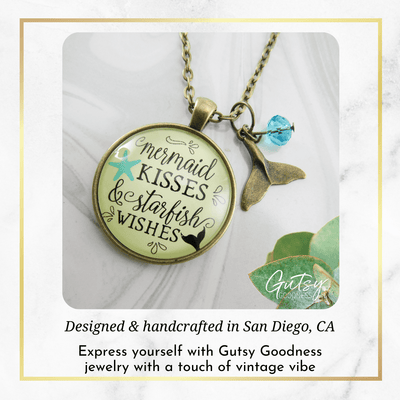 Gutsy Goodness Mermaid Tail Necklace Kisses Starfish Wishes Beach BFF Nautical Sea Gift Jewelry - Gutsy Goodness Handmade Jewelry;Mermaid Tail Necklace Kisses Starfish Wishes Beach Bff Nautical Sea Gift Jewelry - Gutsy Goodness Handmade Jewelry Gifts