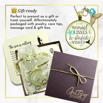 Gutsy Goodness Mermaid Tail Necklace Kisses Starfish Wishes Beach BFF Nautical Sea Gift Jewelry - Gutsy Goodness Handmade Jewelry;Mermaid Tail Necklace Kisses Starfish Wishes Beach Bff Nautical Sea Gift Jewelry - Gutsy Goodness Handmade Jewelry Gifts