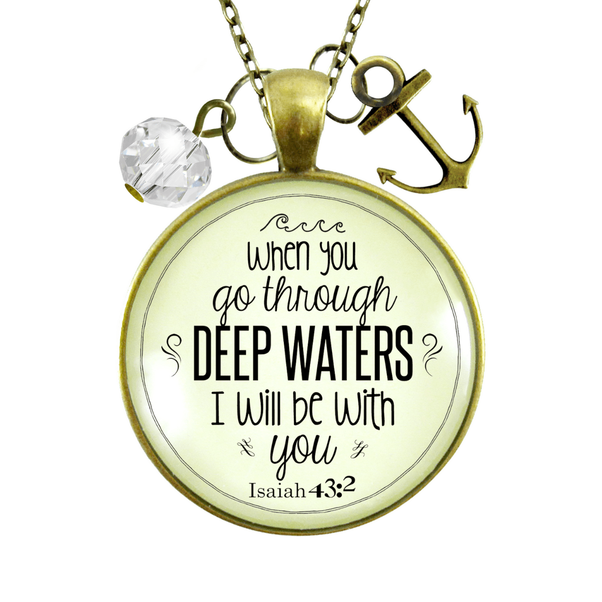 Gutsy Goodness Anchor Necklace Deep Waters Faith Inspired Life Verse Womens Jewelry Gift - Gutsy Goodness Handmade Jewelry;Anchor Necklace Deep Waters Faith Inspired Life Verse Womens Jewelry Gift - Gutsy Goodness Handmade Jewelry Gifts
