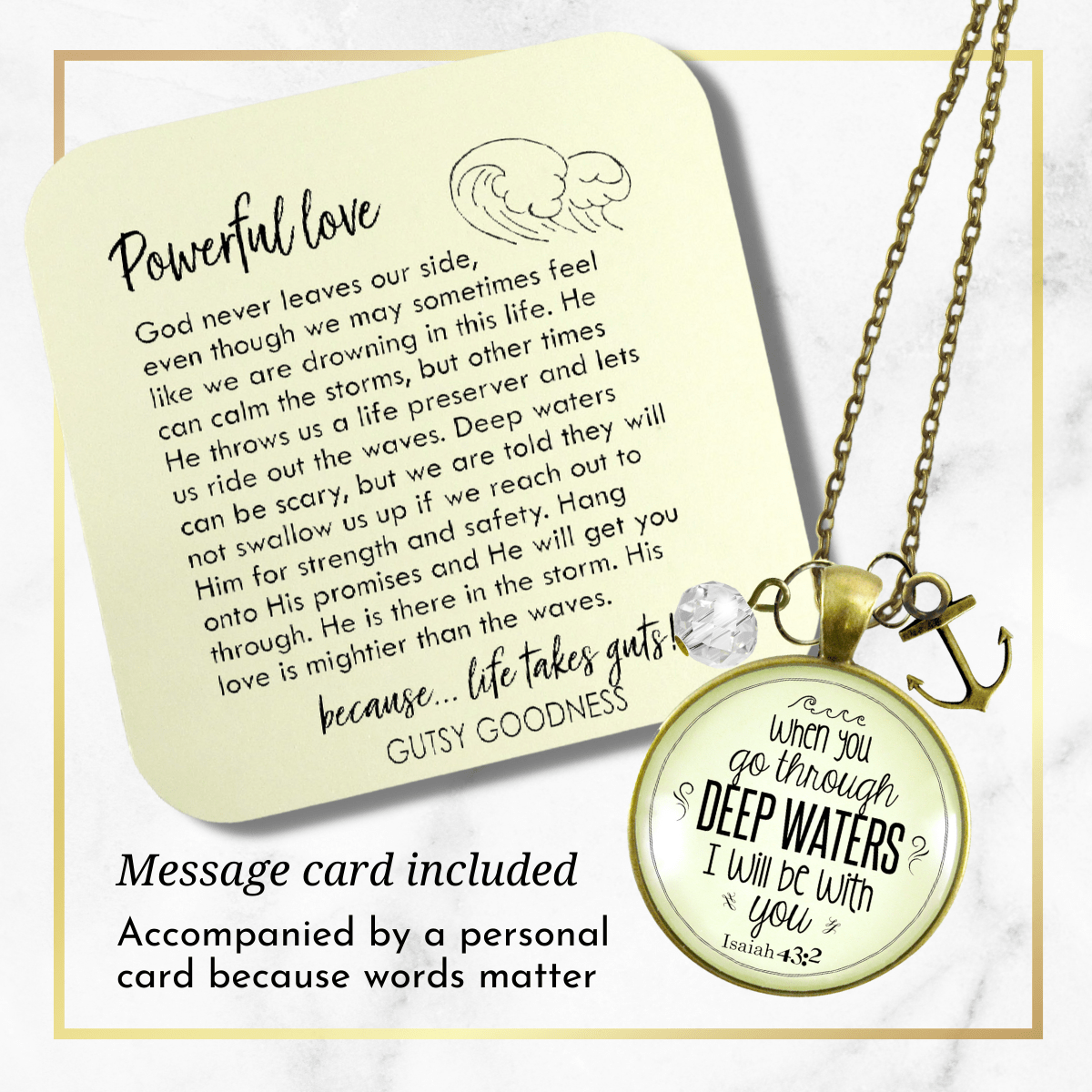 Gutsy Goodness Anchor Necklace Deep Waters Faith Inspired Life Verse Womens Jewelry Gift - Gutsy Goodness Handmade Jewelry;Anchor Necklace Deep Waters Faith Inspired Life Verse Womens Jewelry Gift - Gutsy Goodness Handmade Jewelry Gifts