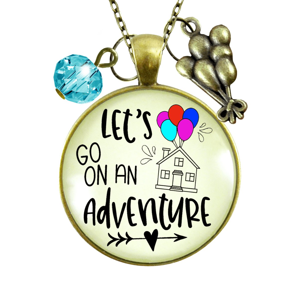 Gutsy Goodness Let's Go on an Adventure Necklace Balloon House Charm Trip Key Ring - Gutsy Goodness Handmade Jewelry;Let's Go On An Adventure Necklace Balloon House Charm Trip Key Ring - Gutsy Goodness Handmade Jewelry Gifts