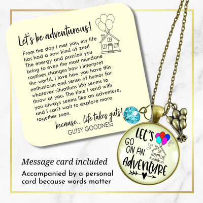 Gutsy Goodness Let's Go on an Adventure Necklace Balloon House Charm Trip Key Ring - Gutsy Goodness Handmade Jewelry;Let's Go On An Adventure Necklace Balloon House Charm Trip Key Ring - Gutsy Goodness Handmade Jewelry Gifts