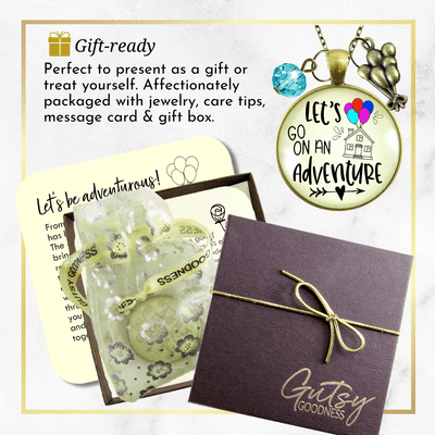 Gutsy Goodness Let's Go on an Adventure Necklace Balloon House Charm Trip Key Ring - Gutsy Goodness Handmade Jewelry;Let's Go On An Adventure Necklace Balloon House Charm Trip Key Ring - Gutsy Goodness Handmade Jewelry Gifts
