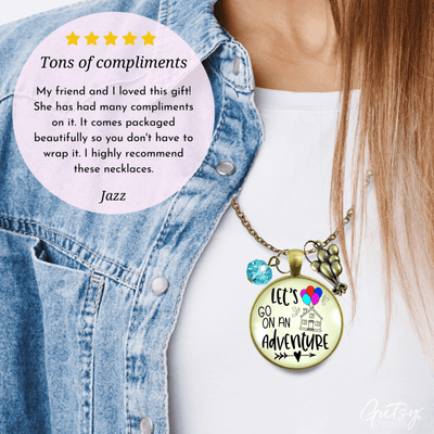 Gutsy Goodness Let's Go on an Adventure Necklace Balloon House Charm Trip Key Ring - Gutsy Goodness Handmade Jewelry;Let's Go On An Adventure Necklace Balloon House Charm Trip Key Ring - Gutsy Goodness Handmade Jewelry Gifts