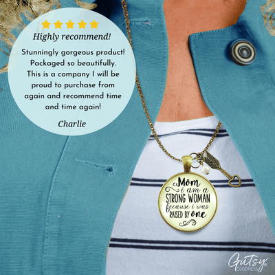 Gutsy Goodness To Mother From Daughter Necklace Mom I Am A Strong Woman Because of You Gift - Gutsy Goodness Handmade Jewelry;To Mother From Daughter Necklace Mom I Am A Strong Woman Because Of You Gift - Gutsy Goodness Handmade Jewelry Gifts