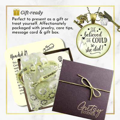 She Believed She Could So She Did Graduate Keepsake Necklace For Her