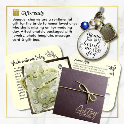 Mamaw You Walk Beside Me Every Day BRONZE - WHITE - BLUE BEAD