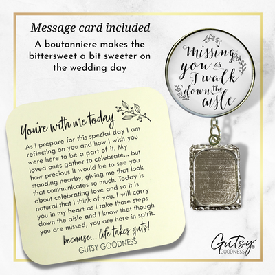 Wedding Memorial Boutonniere Pin Photo Frame Missing You Today For Men - Gutsy Goodness