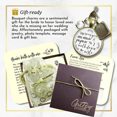 Missing You Memaw and Papaw As I Walk Down The Aisle BRONZE - WHITE - WHITE BEAD