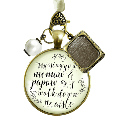 Missing You Memaw and Papaw As I Walk Down The Aisle BRONZE - CREAM - WHITE BEAD
