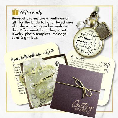 Missing You Memaw and Papaw As I Walk Down The Aisle BRONZE - CREAM - WHITE BEAD