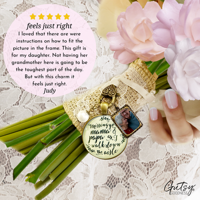 Missing You Mama and Papa As I Walk Down The Aisle BRONZE - CREAM - WHITE BEAD