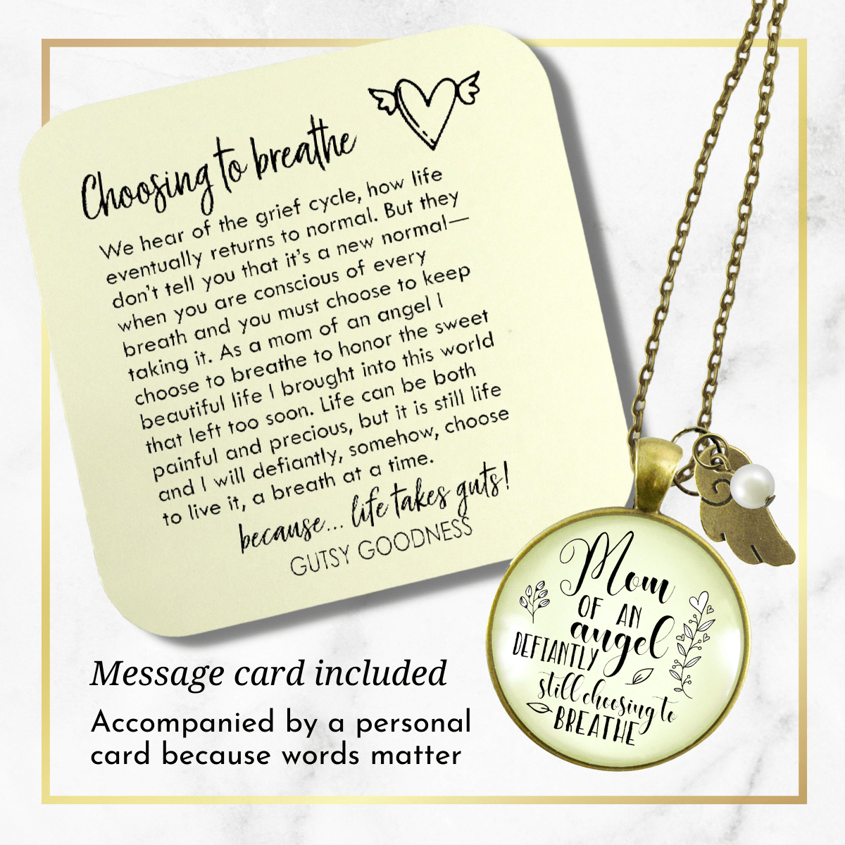 Baby Memorial Necklace Mom Of Angel To Breathe Miscarry Loss Sympathy Jewelry Gift - Gutsy Goodness Handmade Jewelry;Baby Memorial Necklace Mom Of Angel To Breathe Miscarry Loss Sympathy Jewelry Gift - Gutsy Goodness Handmade Jewelry Gifts