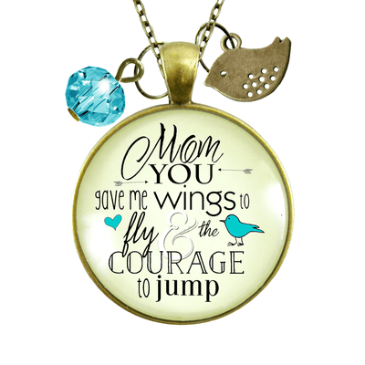 Gutsy Goodness Thanks Mom Necklace You Gave Me Wings Courage Jewelry from Daughter - Gutsy Goodness;Thanks Mom Necklace You Gave Me Wings Courage Jewelry From Daughter - Gutsy Goodness Handmade Jewelry Gifts