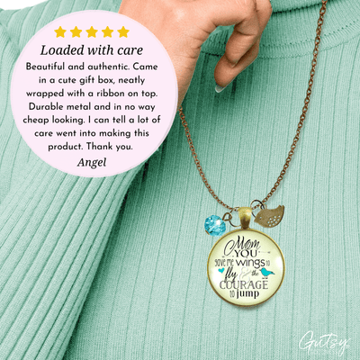 Gutsy Goodness Thanks Mom Necklace You Gave Me Wings Courage Jewelry from Daughter - Gutsy Goodness;Thanks Mom Necklace You Gave Me Wings Courage Jewelry From Daughter - Gutsy Goodness Handmade Jewelry Gifts
