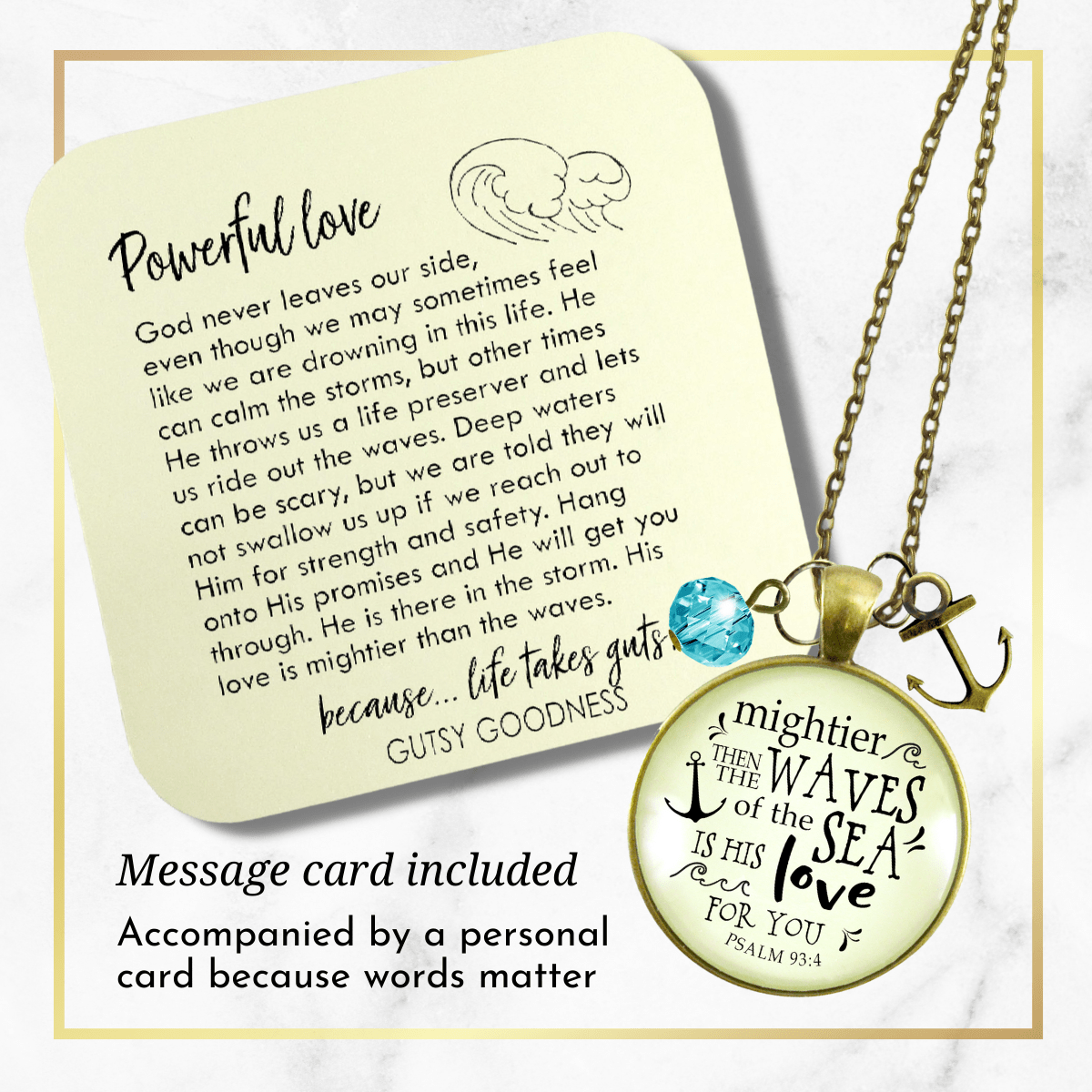 Gutsy Goodness Anchor Necklace Mightier Than Waves Bible Quote God's Love Jewelry - Gutsy Goodness Handmade Jewelry;Anchor Necklace Mightier Than Waves Bible Quote God's Love Jewelry - Gutsy Goodness Handmade Jewelry Gifts