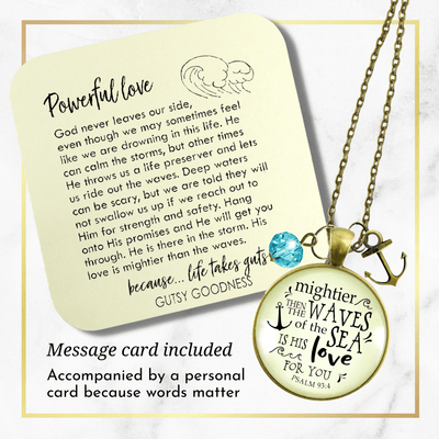 Gutsy Goodness Anchor Necklace Mightier Than Waves Bible Quote God's Love Jewelry - Gutsy Goodness Handmade Jewelry;Anchor Necklace Mightier Than Waves Bible Quote God's Love Jewelry - Gutsy Goodness Handmade Jewelry Gifts