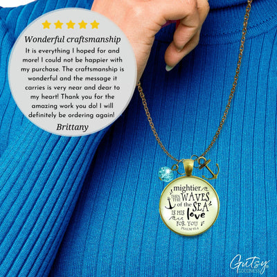 Gutsy Goodness Anchor Necklace Mightier Than Waves Bible Quote God's Love Jewelry - Gutsy Goodness Handmade Jewelry;Anchor Necklace Mightier Than Waves Bible Quote God's Love Jewelry - Gutsy Goodness Handmade Jewelry Gifts