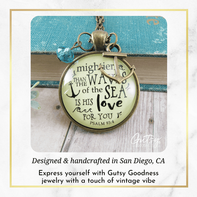 Gutsy Goodness Anchor Necklace Mightier Than Waves Bible Quote God's Love Jewelry - Gutsy Goodness Handmade Jewelry;Anchor Necklace Mightier Than Waves Bible Quote God's Love Jewelry - Gutsy Goodness Handmade Jewelry Gifts