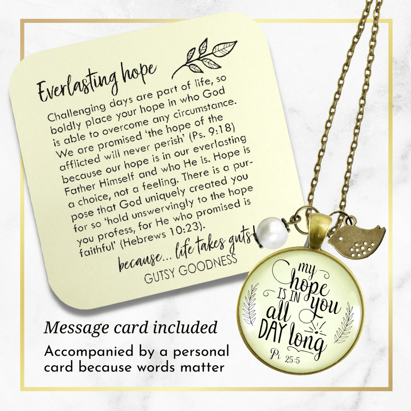 Faith Necklace My Hope Is In You All Day Bible Saying Jewelry - Gutsy Goodness;Faith Necklace My Hope Is In You All Day Bible Saying Jewelry - Gutsy Goodness Handmade Jewelry Gifts