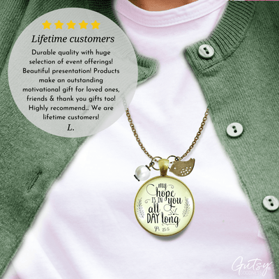 Faith Necklace My Hope Is In You All Day Bible Saying Jewelry - Gutsy Goodness;Faith Necklace My Hope Is In You All Day Bible Saying Jewelry - Gutsy Goodness Handmade Jewelry Gifts
