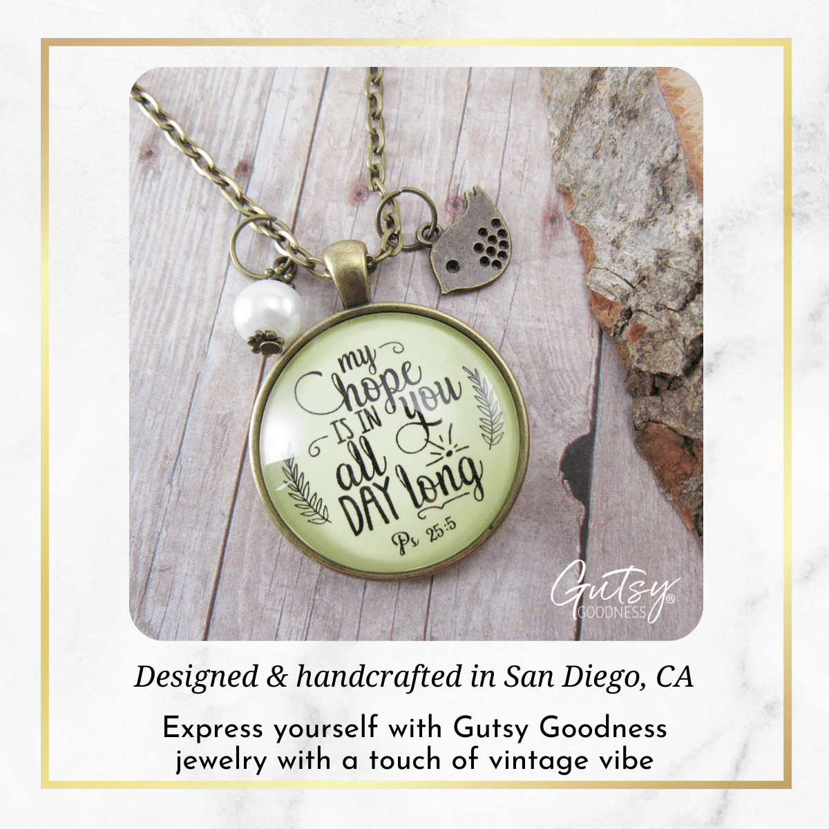 Faith Necklace My Hope Is In You All Day Bible Saying Jewelry - Gutsy Goodness;Faith Necklace My Hope Is In You All Day Bible Saying Jewelry - Gutsy Goodness Handmade Jewelry Gifts